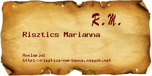 Risztics Marianna névjegykártya
